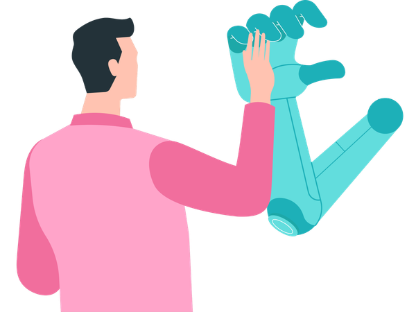 Man working on ai development  Illustration