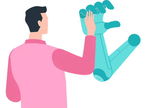 Man working on ai development  Illustration