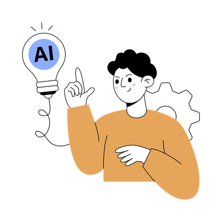 Man working on ai innovation  Illustration