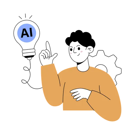 Man working on ai innovation  Illustration