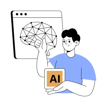 Man working on ai intelligence  Illustration