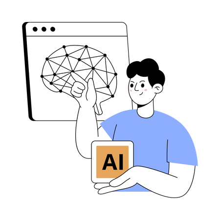 Man working on ai intelligence  Illustration