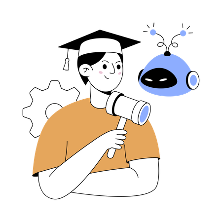Man working on ai regulation  Illustration
