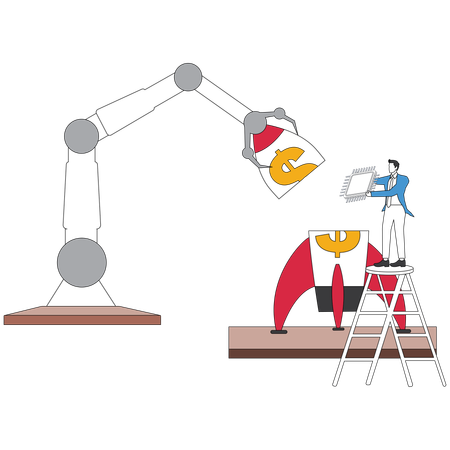 Man working on ai technology  Illustration