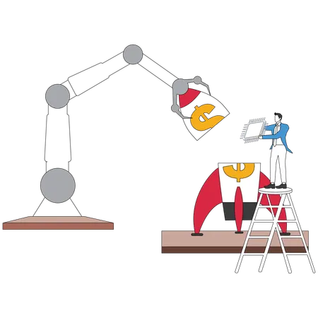Man working on ai technology  Illustration