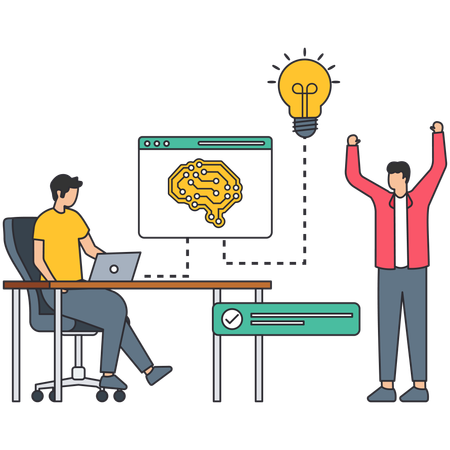 Man working on Ai Technology  Illustration