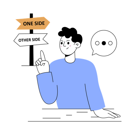 Man working on autonomy  Illustration