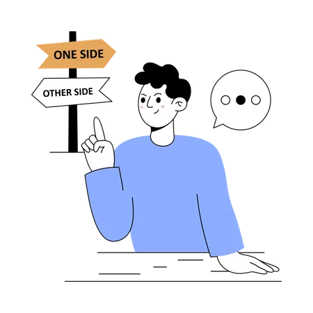 Man working on autonomy  Illustration