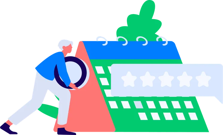 Man working on Business Event management  Illustration