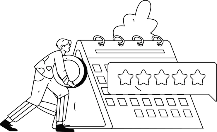 Man working on Business Event management  Illustration