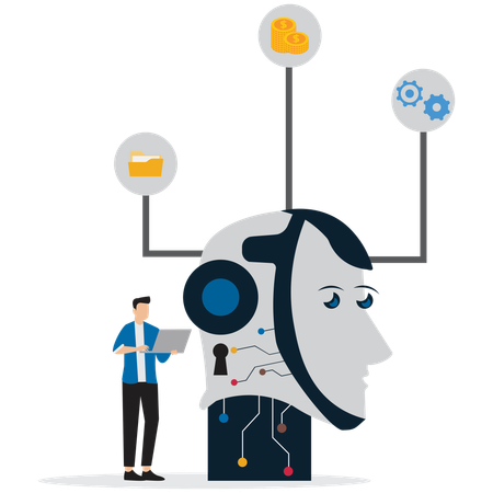 Man working on Cloud AI Integration  Illustration