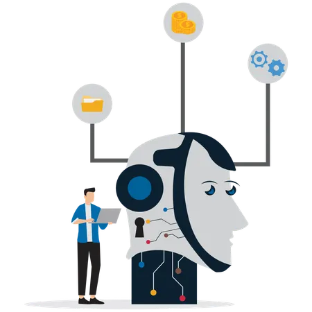 Man working on Cloud AI Integration  Illustration