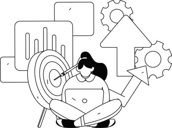 Man working on cloud data management  Illustration