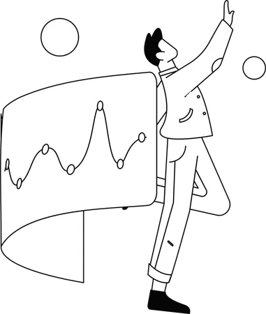 Man working on cloud data management  Illustration