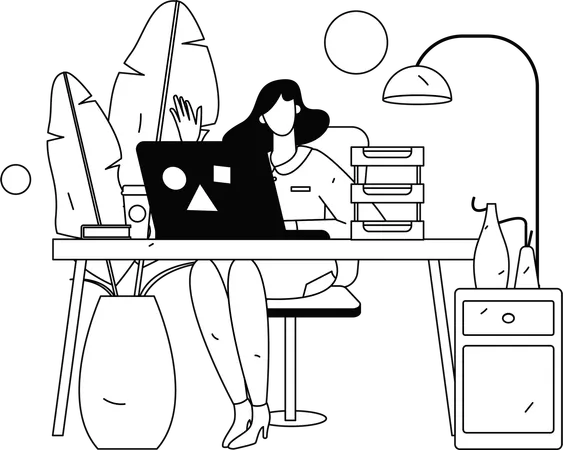 Man working on cloud data management  Illustration