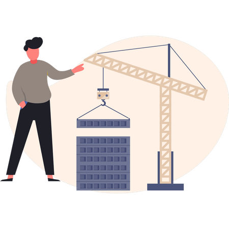 Man  working on construction site  Illustration