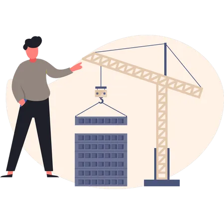 Man  working on construction site  Illustration