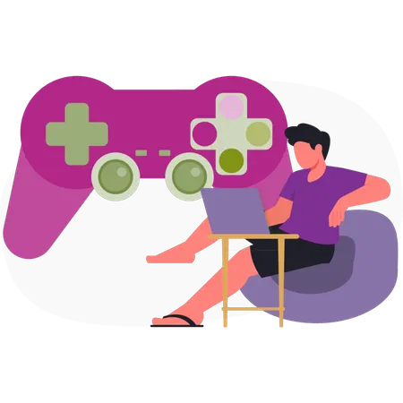 Man  working on controller joysticks  Illustration