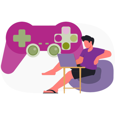 Man  working on controller joysticks  Illustration