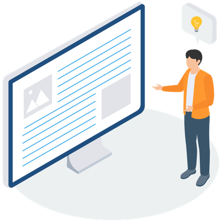 Man working on Creative Content  Illustration