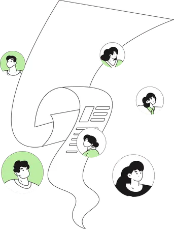 사이버 채용 지원서 작업 중인 남자  일러스트레이션