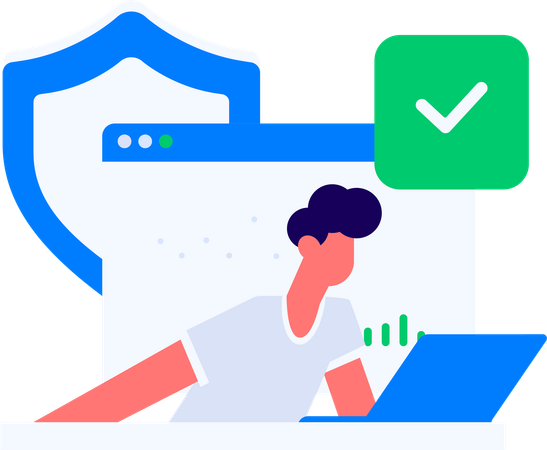 Man working on cyber security service  Illustration