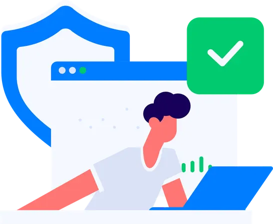Man working on cyber security service  Illustration