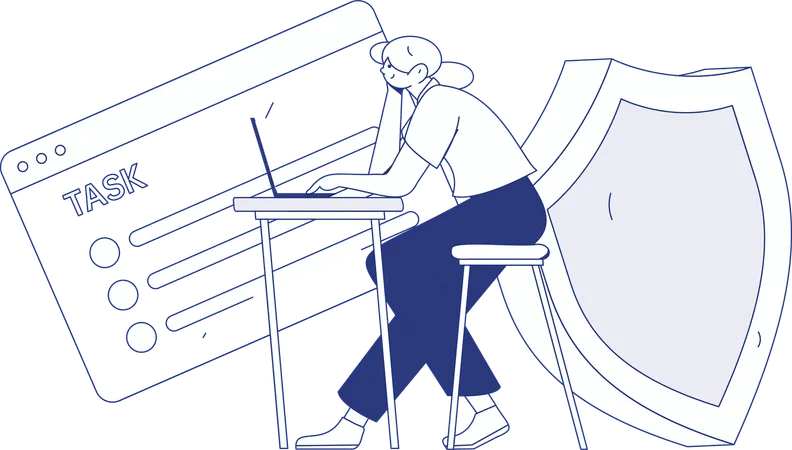 Man working on cyber security service  Illustration