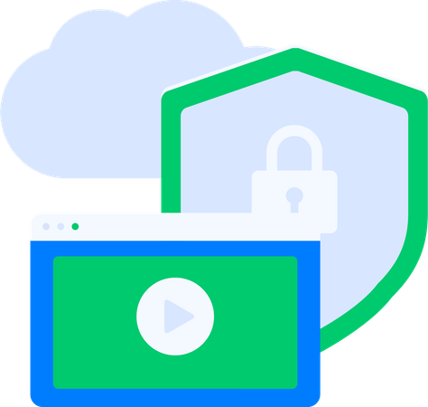 Man working on cyber security task  Illustration