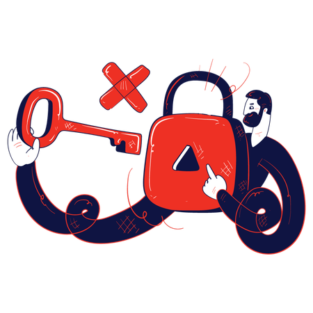 Man working on cybersecurity  Illustration