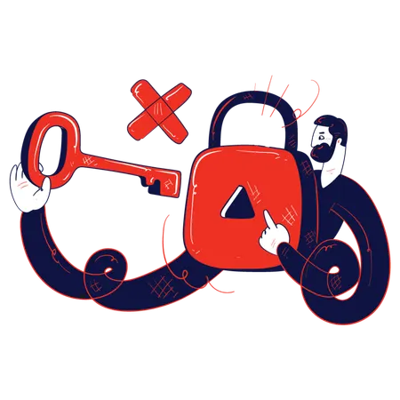 Man working on cybersecurity  Illustration