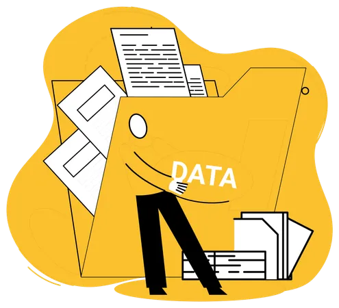 Man working on Data Architecture  Illustration