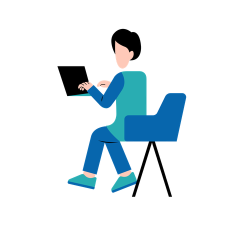 Man Working On Desk  Illustration