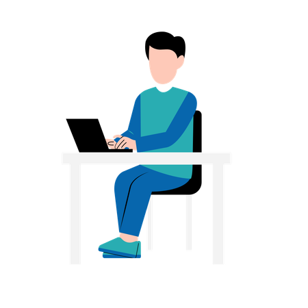 Man Working On Desk  Illustration