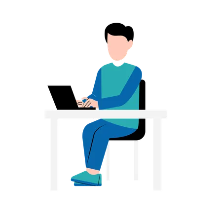 Man Working On Desk  Illustration