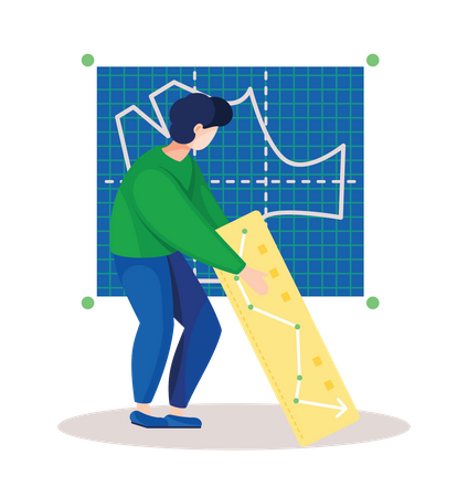 Man working on dress making  Illustration