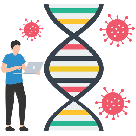 Man working on Drug research  Illustration