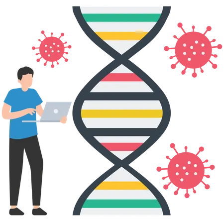 Man working on Drug research  Illustration