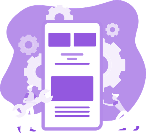 Man Working On Ecommerce Processing  Illustration