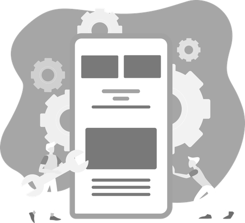 Man Working On Ecommerce Processing  Illustration