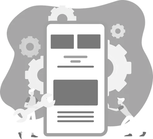 Man Working On Ecommerce Processing  Illustration