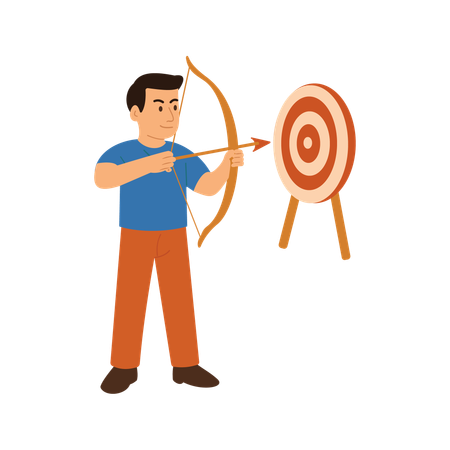 Man working on Effective Leader Goal Planning Process  Illustration