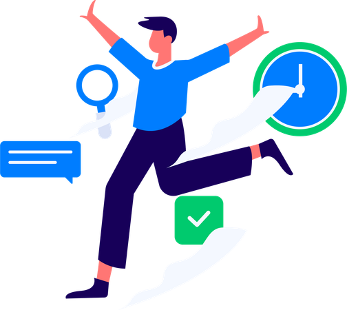 Man working on email marketing  Illustration