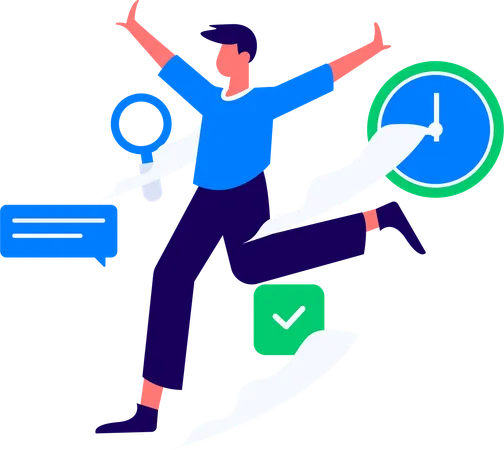 Man working on email marketing  Illustration