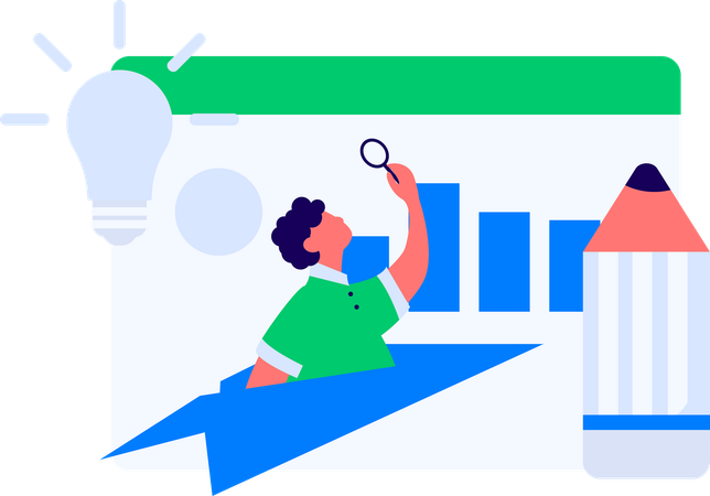 Man working on email marketing  Illustration