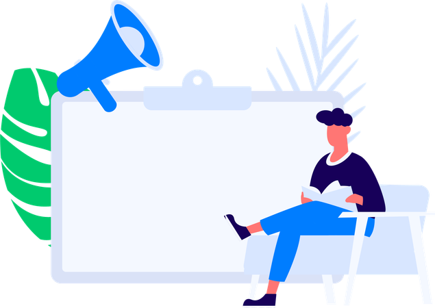 Man working on file management  Illustration