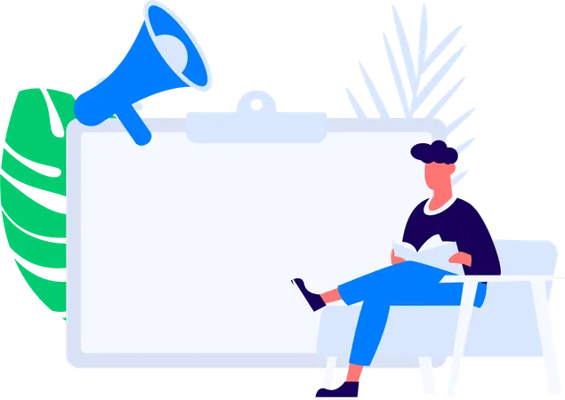 Man working on file management  Illustration