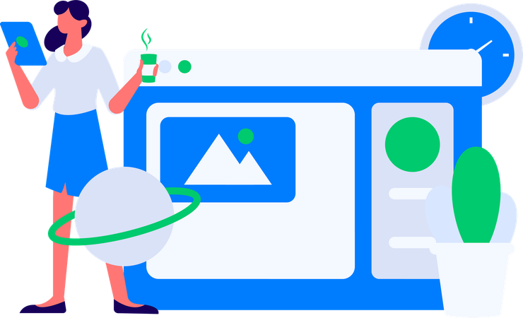 Man working on file management  Illustration