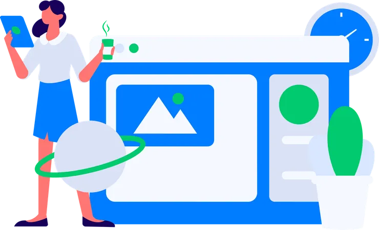 Man working on file management  Illustration