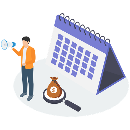 Man working on Finance Management  Illustration